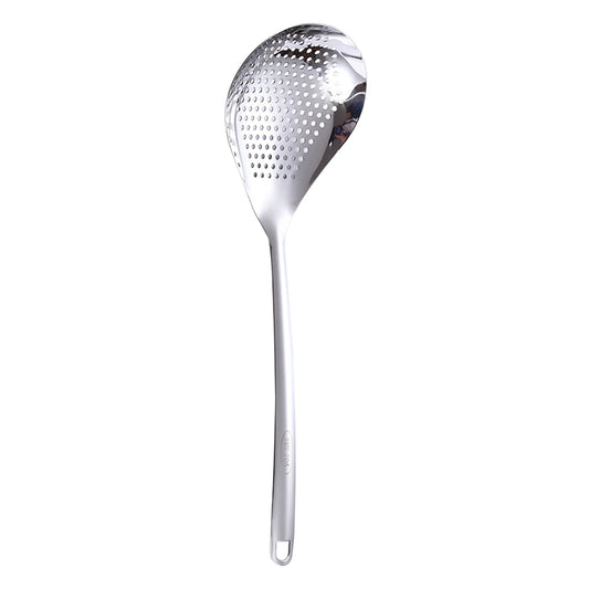 1 Pcs Skimmer Slotted Cooking Spoon,Kitchen Stainless Steel Slotted Spoon,13.97 Inch Skimmer Frying Spoon For Draining & Serving,Spoon With Holes,Slotted Spoons For Cooking,Kitchen Utensil,Silver