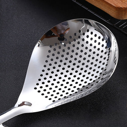 1 Pcs Skimmer Slotted Cooking Spoon,Kitchen Stainless Steel Slotted Spoon,13.97 Inch Skimmer Frying Spoon For Draining & Serving,Spoon With Holes,Slotted Spoons For Cooking,Kitchen Utensil,Silver