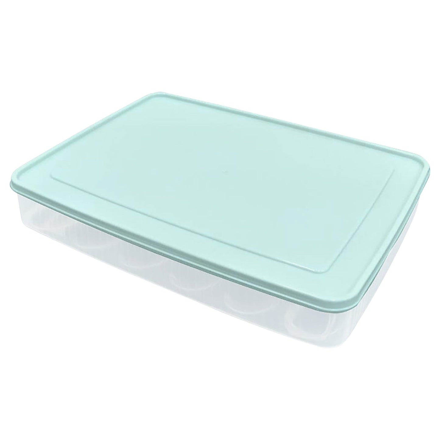 Deviled Egg Containers with Lid, Stackable Deviled Egg Box for 24 Eggs, Clear Egg Holder for Fridge with Lid, Portable Plastic Egg Tray for Party, Easter Eggs Tray, 1 Pcs, 11.81x9.06x2.24 11.81" x 9.06" x 2.24" Green