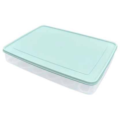 Deviled Egg Containers with Lid, Stackable Deviled Egg Box for 24 Eggs, Clear Egg Holder for Fridge with Lid, Portable Plastic Egg Tray for Party, Easter Eggs Tray, 1 Pcs, 11.81x9.06x2.24 11.81" x 9.06" x 2.24" Green