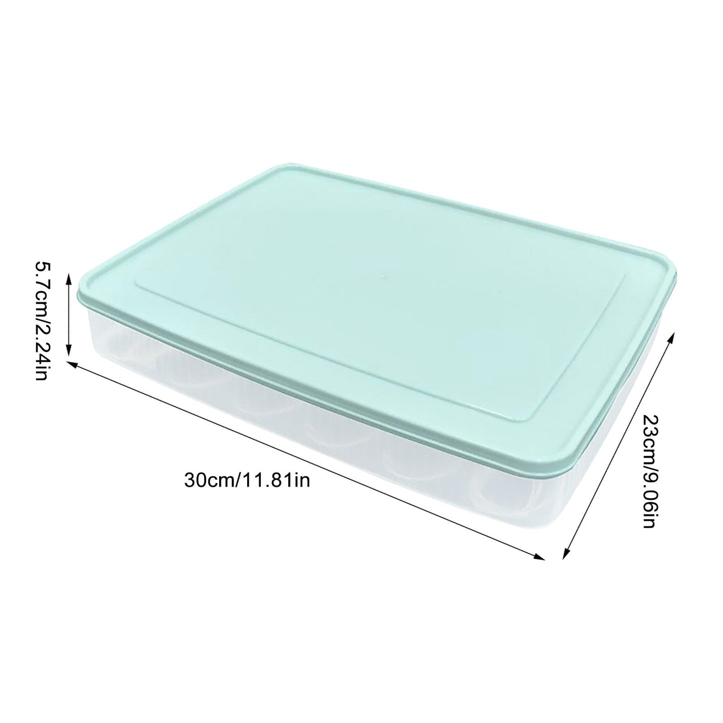 Deviled Egg Containers with Lid, Stackable Deviled Egg Box for 24 Eggs, Clear Egg Holder for Fridge with Lid, Portable Plastic Egg Tray for Party, Easter Eggs Tray, 1 Pcs, 11.81x9.06x2.24 11.81" x 9.06" x 2.24" Green