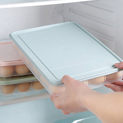 Deviled Egg Containers with Lid, Stackable Deviled Egg Box for 24 Eggs, Clear Egg Holder for Fridge with Lid, Portable Plastic Egg Tray for Party, Easter Eggs Tray, 1 Pcs, 11.81x9.06x2.24 11.81" x 9.06" x 2.24" Green