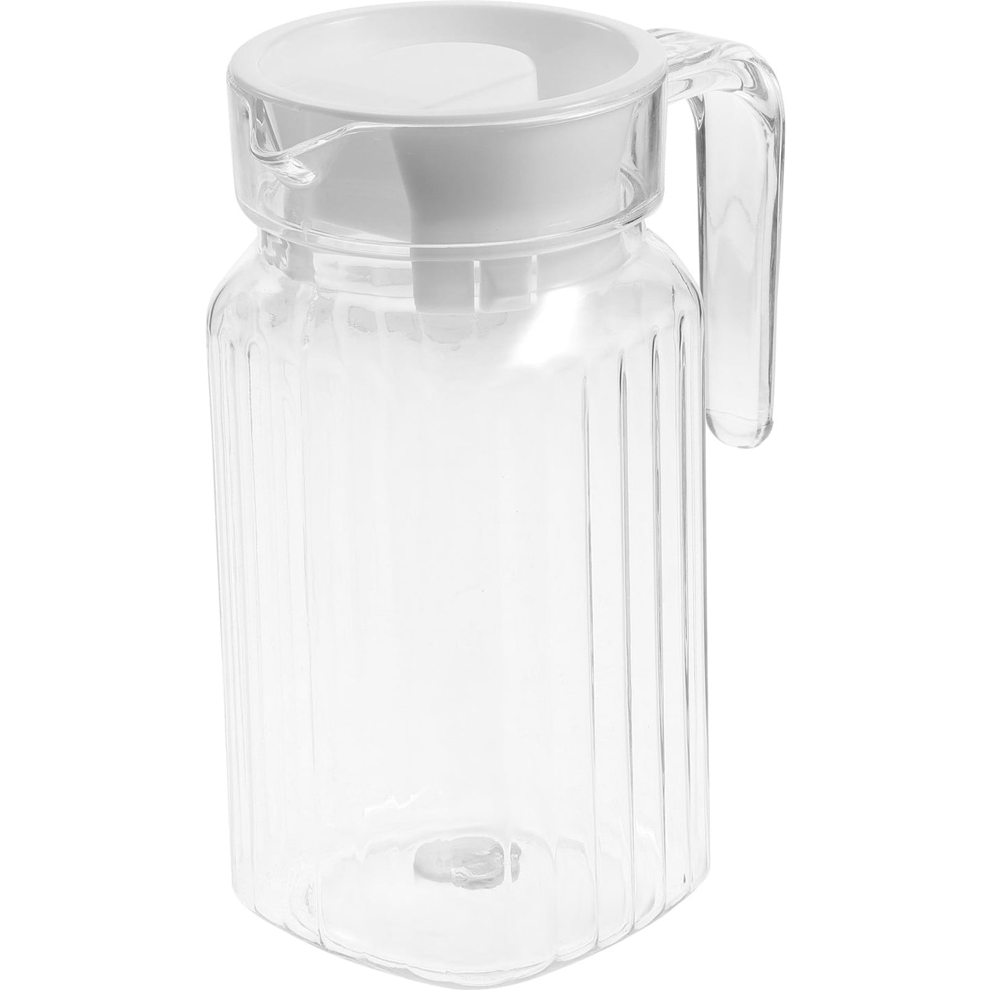 20 oz Small Plastic Carafe with Lid and Spout, 600ml Small Clear Water Jug for Hot/Cold Water, Iced Tea Pitcher for Coffee, Mini Juice and Homemade Beverage Carafe, 6.3x3.35 6.30" x 3.35" White