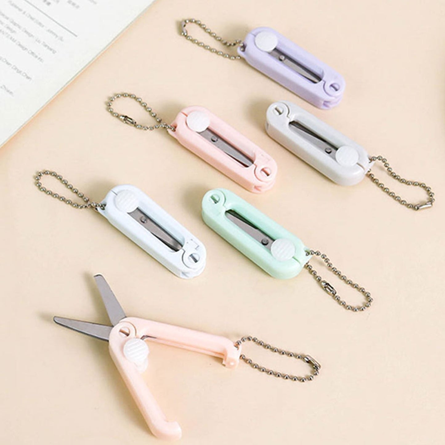 1 Pcs Mini Folding Scissors With Key Chain,1.85 Inch Keychain Scissors,Small Foldable Scissors,Portable Pocket Travel Scissors,Retractable Shears For Cutting, Scrapbooking, Crafting,(A,1.85x0.71 in) D