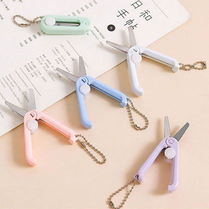 1 Pcs Mini Folding Scissors With Key Chain,1.85 Inch Keychain Scissors,Small Foldable Scissors,Portable Pocket Travel Scissors,Retractable Shears For Cutting, Scrapbooking, Crafting,(A,1.85x0.71 in) D