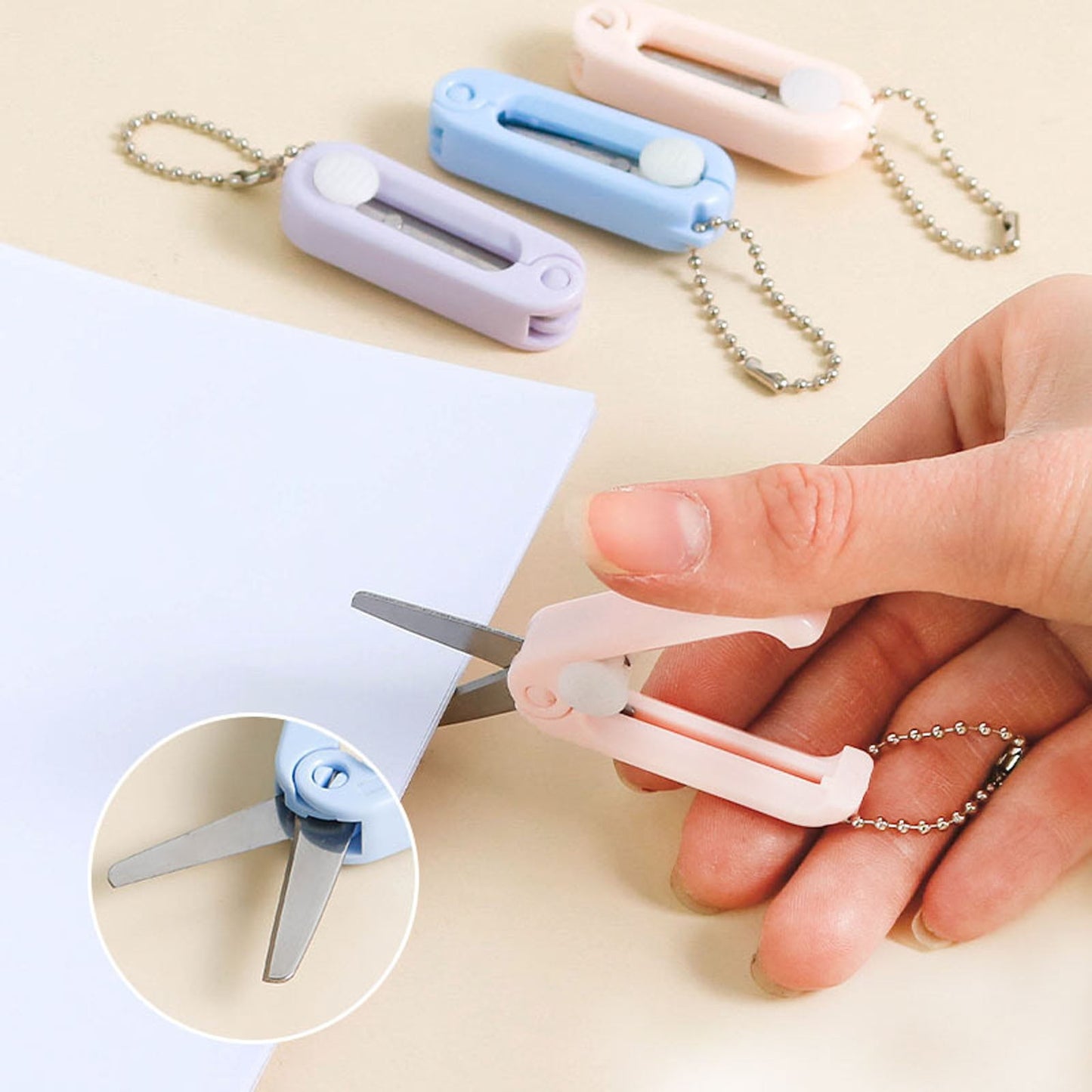 1 Pcs Mini Folding Scissors With Key Chain,1.85 Inch Keychain Scissors,Small Foldable Scissors,Portable Pocket Travel Scissors,Retractable Shears For Cutting, Scrapbooking, Crafting,(A,1.85x0.71 in) D