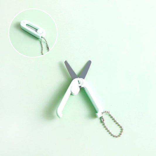 1 Pcs Mini Folding Scissors With Key Chain,1.85 Inch Keychain Scissors,Small Foldable Scissors,Portable Pocket Travel Scissors,Retractable Shears For Cutting, Scrapbooking, Crafting,(A,1.85x0.71 in) H