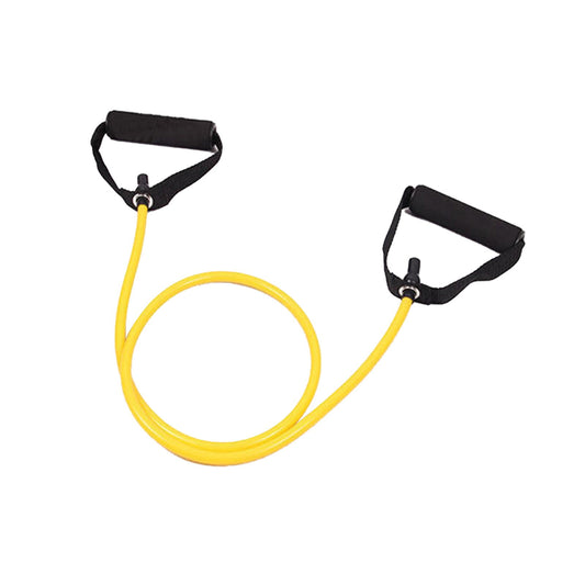 Resistance Bands with Handles, Exercise Bands with Handles, Single Resistance Bands for Resistance Training, Physical Therapy,Home Workouts, Fitness, Pilates,Shoulder And Neck Stretching Equipment Yellow