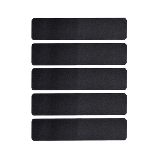 PVC Outdoor Stair Treads - Non Slip Weather Resistant Exterior Grip Tape - Anti Sniña Strips - Waterproof 80-Grit Adhesive Treads, Frosted Waterproof Wear Sticker Step Floor(24" x 4" - 5-Pack ) Black