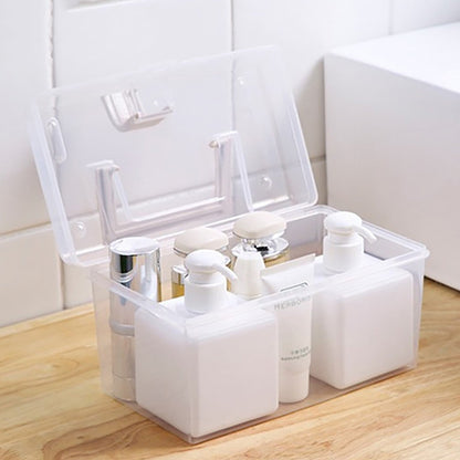 Plastic Storage Bins With Lid and Handle, Plastic Latch Storage Box, Stackable Storage Container, Small Plastic Storage Basket, Cute Organizer Box for Home, Office, 1 Pcs, 7.68x4.13x4.33 7.68" x 4.13" x 4.33" Clear