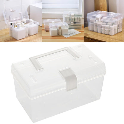 Plastic Storage Bins With Lid and Handle, Plastic Latch Storage Box, Stackable Storage Container, Small Plastic Storage Basket, Cute Organizer Box for Home, Office, 1 Pcs, 7.68x4.13x4.33 9.06" x 4.53" x 3.74" Clear