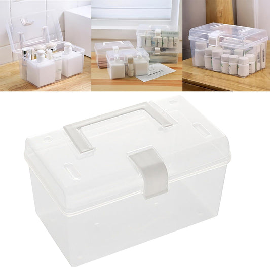 Plastic Storage Bins With Lid and Handle, Plastic Latch Storage Box, Stackable Storage Container, Small Plastic Storage Basket, Cute Organizer Box for Home, Office, 1 Pcs, 7.68x4.13x4.33 9.06" x 4.53" x 3.74" Clear