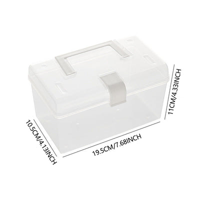Plastic Storage Bins With Lid and Handle, Plastic Latch Storage Box, Stackable Storage Container, Small Plastic Storage Basket, Cute Organizer Box for Home, Office, 1 Pcs, 7.68x4.13x4.33 9.06" x 4.53" x 3.74" Clear