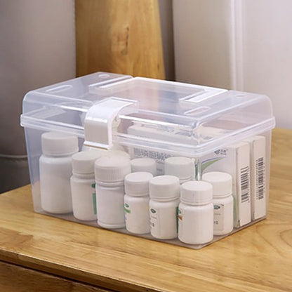 Plastic Storage Bins With Lid and Handle, Plastic Latch Storage Box, Stackable Storage Container, Small Plastic Storage Basket, Cute Organizer Box for Home, Office, 1 Pcs, 7.68x4.13x4.33 9.06" x 4.53" x 3.74" Clear