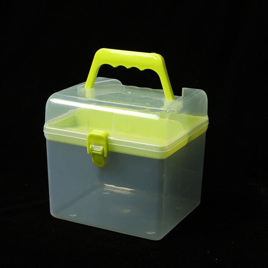 Plastic Storage Bins With Lid and Handle, Plastic Latch Storage Box, Stackable Storage Container, Small Plastic Storage Basket, Cute Organizer Box for Home, Office, 1 Pcs, 7.68x4.13x4.33 6.29" x 5.51" Green