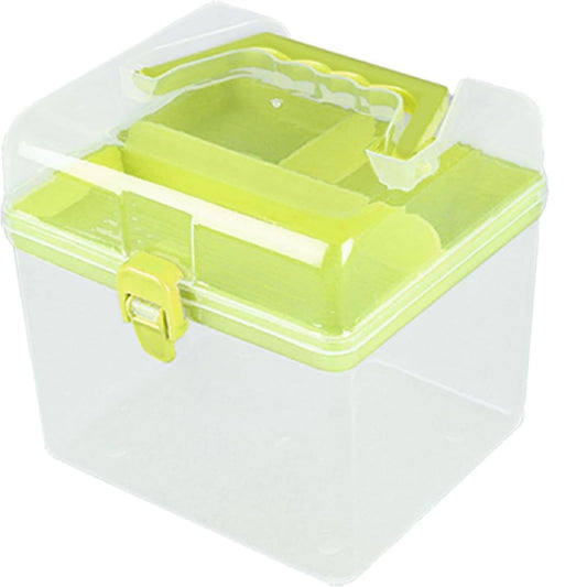 Plastic Storage Bins With Lid and Handle, Plastic Latch Storage Box, Stackable Storage Container, Small Plastic Storage Basket, Cute Organizer Box for Home, Office, 1 Pcs, 7.68x4.13x4.33 6.29" x 5.51" Orange