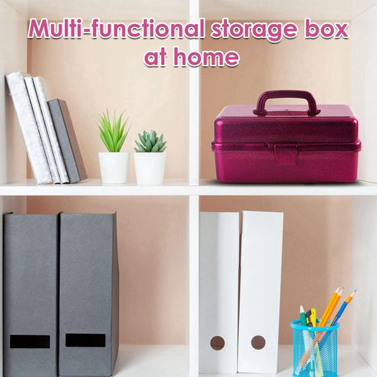 Plastic Storage Bins With Lid and Handle, Plastic Latch Storage Box, Stackable Storage Container, Small Plastic Storage Basket, Cute Organizer Box for Home, Office, 1 Pcs, 7.68x4.13x4.33 12.99" x 5.7" x 7.67" Pink