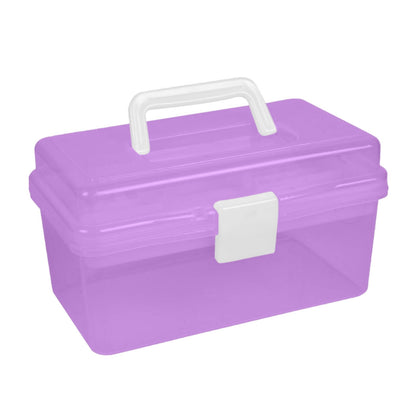 Plastic Storage Bins With Lid and Handle, Plastic Latch Storage Box, Stackable Storage Container, Small Plastic Storage Basket, Cute Organizer Box for Home, Office, 1 Pcs, 7.68x4.13x4.33 7.08" x 3.54" x 4.13" Purple