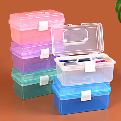 Plastic Storage Bins With Lid and Handle, Plastic Latch Storage Box, Stackable Storage Container, Small Plastic Storage Basket, Cute Organizer Box for Home, Office, 1 Pcs, 7.68x4.13x4.33 7.08" x 3.54" x 4.13" Purple