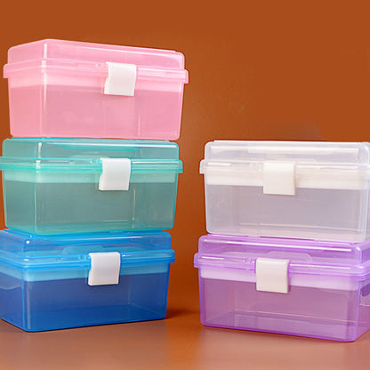 Plastic Storage Bins With Lid and Handle, Plastic Latch Storage Box, Stackable Storage Container, Small Plastic Storage Basket, Cute Organizer Box for Home, Office, 1 Pcs, 7.68x4.13x4.33 7.08" x 3.54" x 4.13" Purple