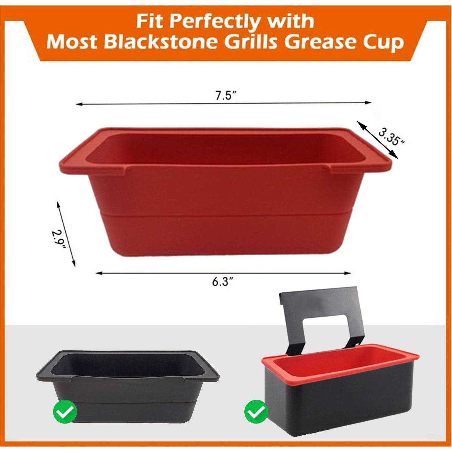 Reusable Silicone Grease Cup Liners for Grills and Griddles,High-Temperature Food-Grade Material Catches Drippings,Dishwasher Safe for Easy Cleaning,Eco-Friendly Alternative to Foil Pans Black