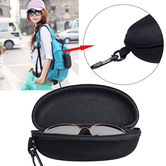 1 Pcs Eyeglass Sunglasses Cases,Sunglasses Case,Portable Travel Zipper Eyeglasses Frame,Glasses Case Hook For Mens And Womens,Portable Eyeglasses Case With Zipper,Hard Sunglasses Case Black