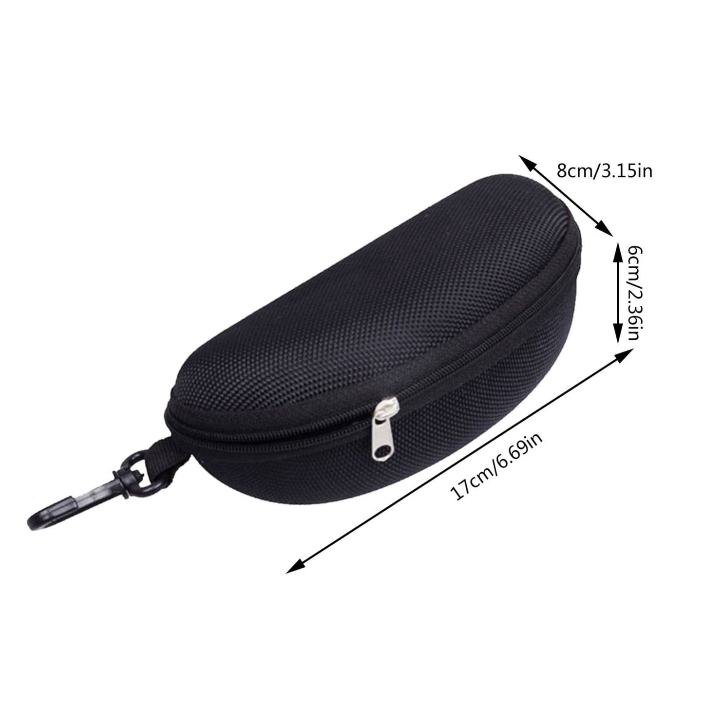 1 Pcs Eyeglass Sunglasses Cases,Sunglasses Case,Portable Travel Zipper Eyeglasses Frame,Glasses Case Hook For Mens And Womens,Portable Eyeglasses Case With Zipper,Hard Sunglasses Case,Black Hot Pink