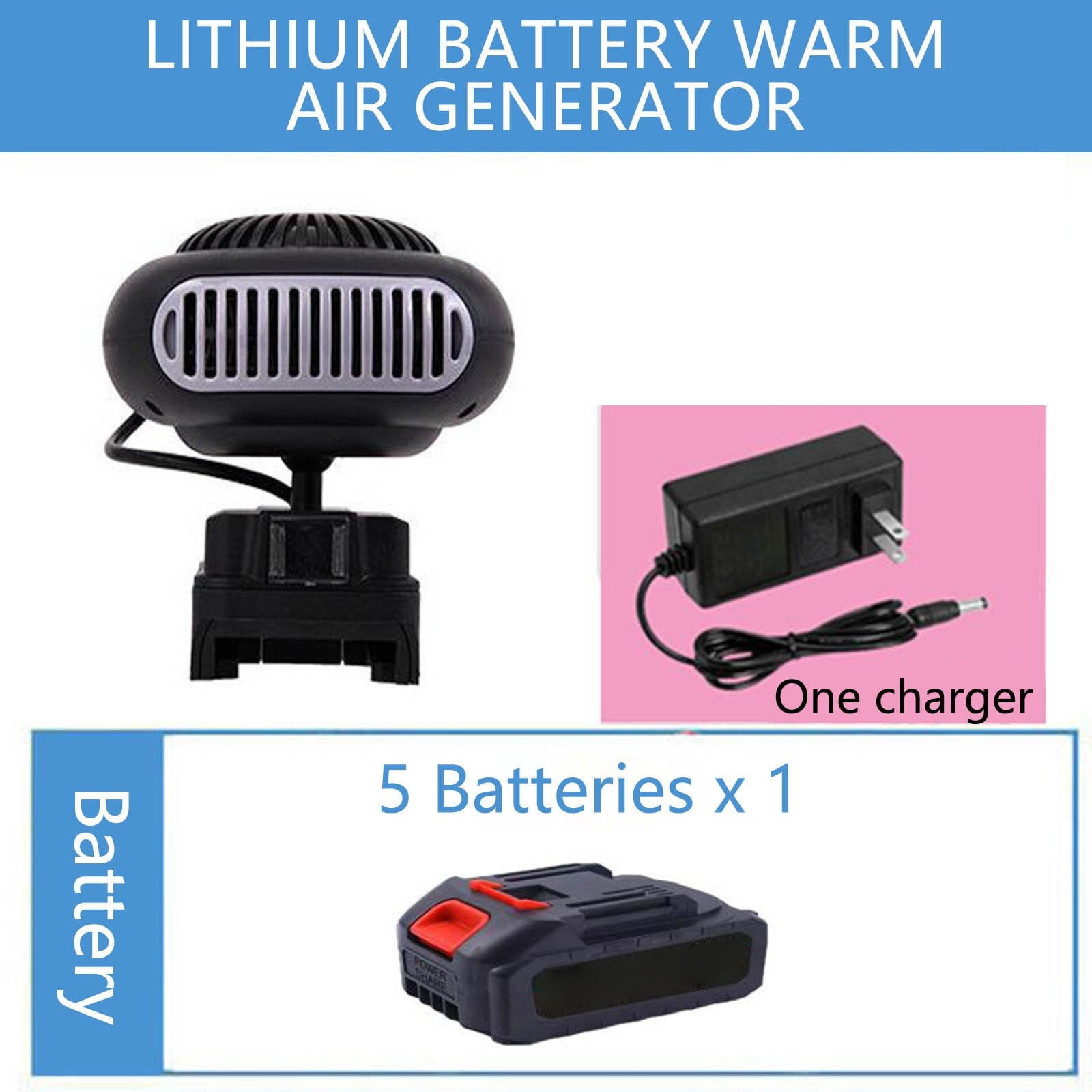 Portable Lithium Battery Fan with 3-in-1 Heating and Defogging,Large-Capacity Battery for Home,Car,or Outdoors,Safe Overheat Protection with Multiple Settings,Provides Instant Warmth Anywhere Section A5 (UK regulations).