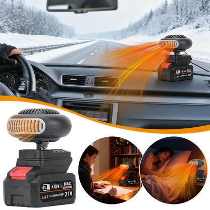 Portable Lithium Battery Fan with 3-in-1 Heating and Defogging,Large-Capacity Battery for Home,Car,or Outdoors,Safe Overheat Protection with Multiple Settings,Provides Instant Warmth Anywhere Section A5 (UK regulations).