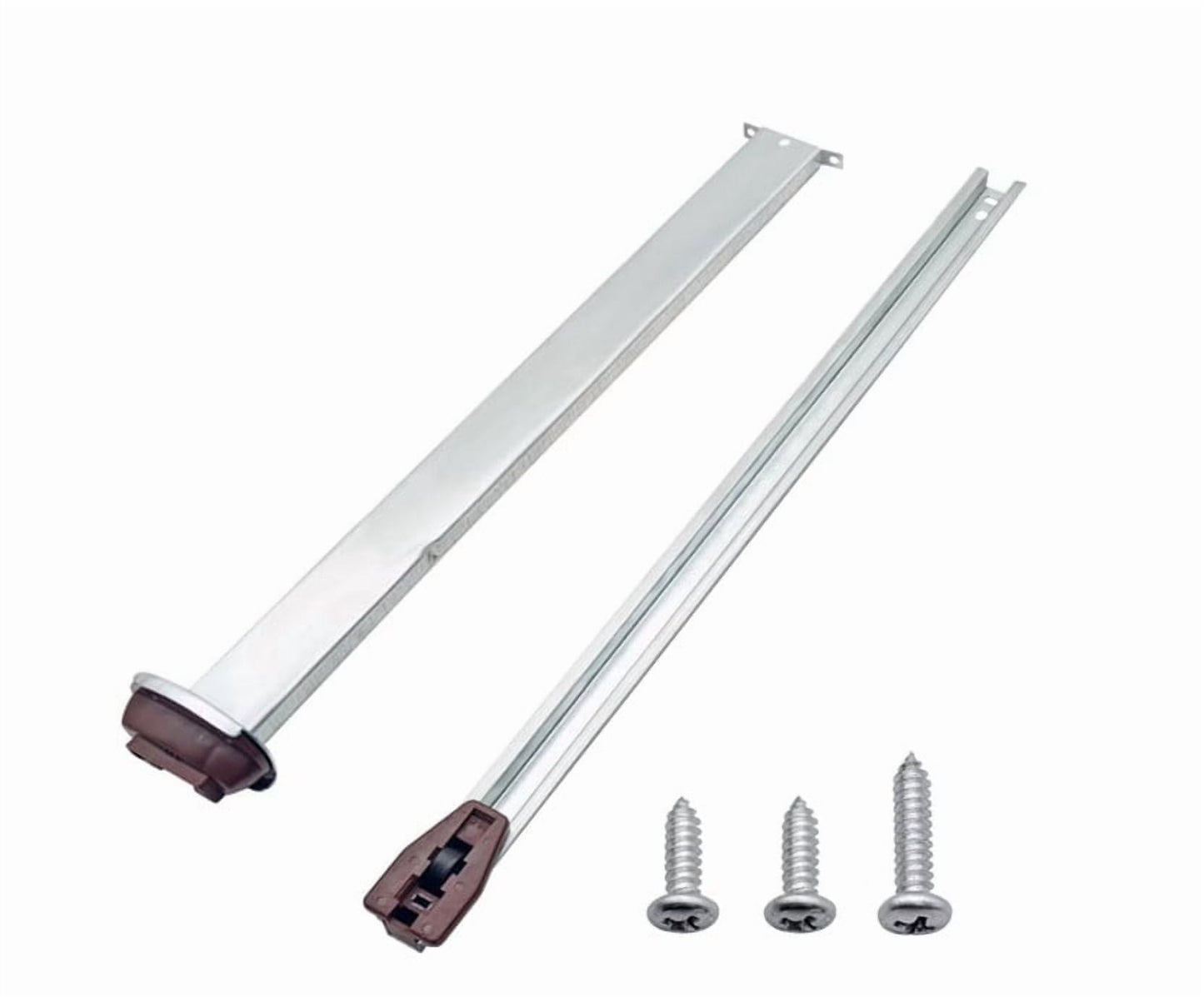 Drawer Metal Slides,Drawer Slides Center Track for Rails Kit,15 Inch Drawer Metal Slides with Stop and Roller,Replacement for Dresser Nightstand Wardrobe Cabinet Drawer Tracks and Rails Kits(Silver) Silver