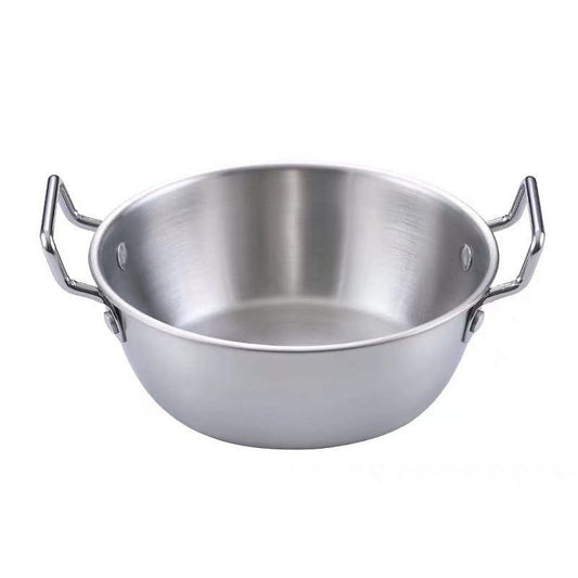 Stainless Steel Soy Sauce Dishes,Sauce Dish Metal Popcorn Pot reusable,Golden Dipping Bowl with Handle Individual Round Seasoning Bowls Serving Dishes for Sushi,Side Dishes,Dessert,Tomato Sauce Silver