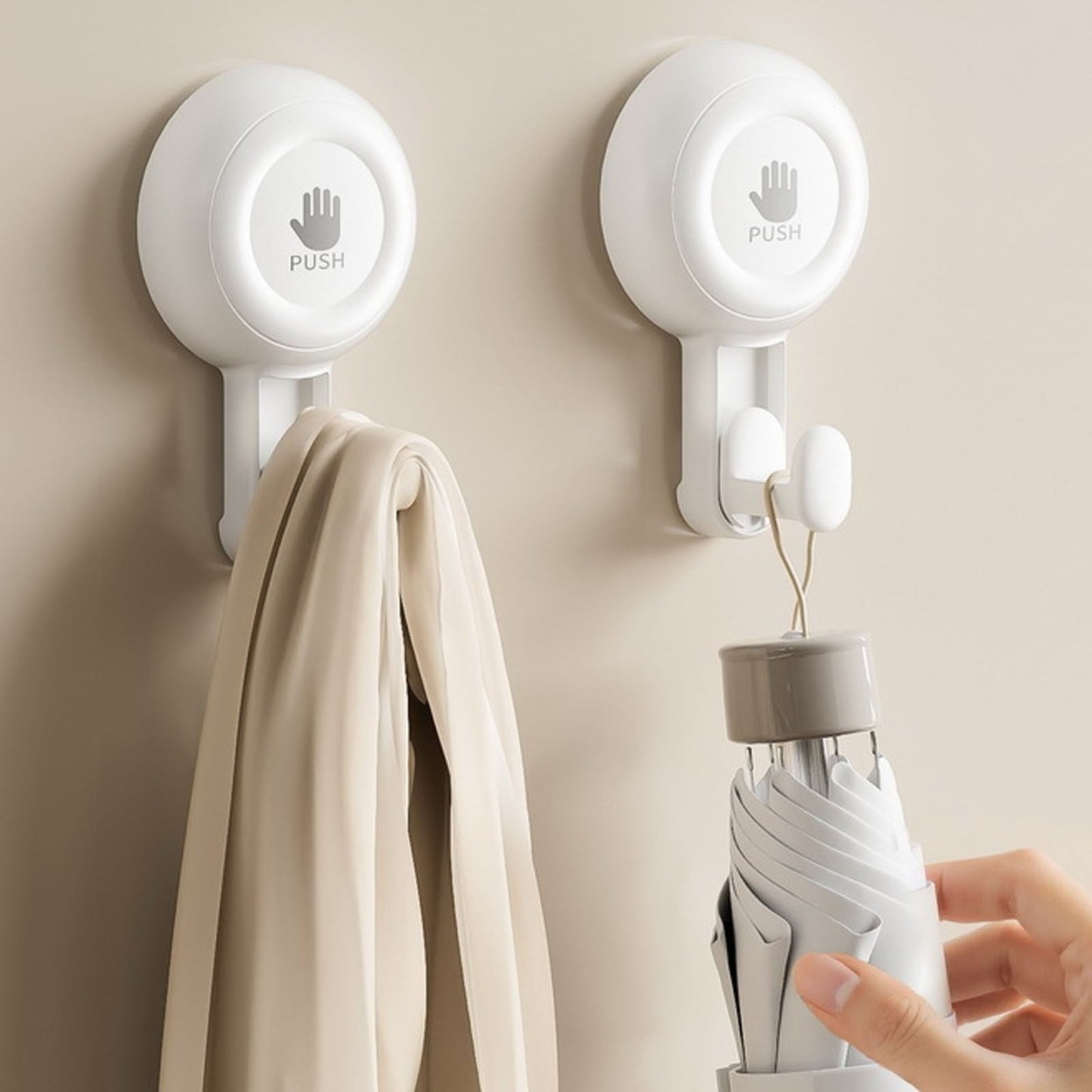 Powerful Suction Cup Shower Hooks for Towel, Loofah, 360° Rotatable Damage-free Hanging Versatile Wall Hooks for Inside Bathroom, Decoration, Removable Suction Holders, 1 Pcs, 4.37x2.67x1.81 4.37" x 2.67" x 1.81" White3