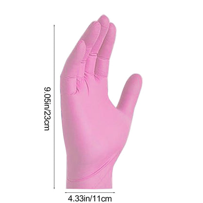 Nitrile Disposable Single Use Safety Gloves,Sustainable,Disposable Nitrile Gloves Food Grade Catering Kitchen Household Beauty Rubber Nitrile Gloves,(1 Box/50 Gloves) Pink