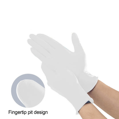 Nitrile Disposable Single Use Safety Gloves,Sustainable,Disposable Nitrile Gloves Food Grade Catering Kitchen Household Beauty Rubber Nitrile Gloves,(1 Box/50 Gloves) White