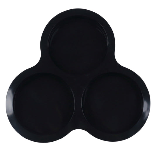 1 Pcs Silicone Egg Cups for Air Fryer,3-Cavity Cupcake Baking Tray,Round Silicone Baking Tools,Round Silicone Ramekins,for Sandwiches,Non-Stick Tray for Baking Accessories,(Dark Gray,9.06x8.46 in) Black