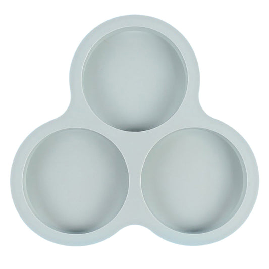1 Pcs Silicone Egg Cups for Air Fryer,3-Cavity Cupcake Baking Tray,Round Silicone Baking Tools,Round Silicone Ramekins,for Sandwiches,Non-Stick Tray for Baking Accessories,(Dark Gray,9.06x8.46 in) Gray
