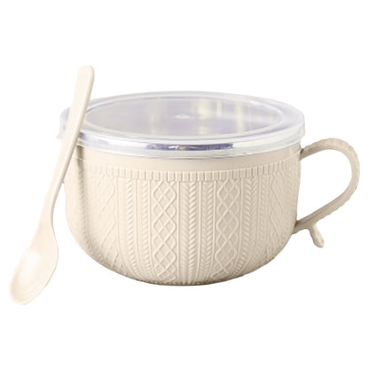 5.5'x3.74' Soup Mugs with Handles,Food Grade Heat-Resistant Bowl,Plastic Bowls Mugs with Handles for Coffee Cereal Snacks,Microwave and Dishwasher Safe Soup Cups for Cereal,Coffee,Travel(Pink) Beige