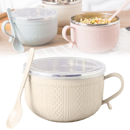5.5'x3.74' Soup Mugs with Handles,Food Grade Heat-Resistant Bowl,Plastic Bowls Mugs with Handles for Coffee Cereal Snacks,Microwave and Dishwasher Safe Soup Cups for Cereal,Coffee,Travel(Pink) Beige