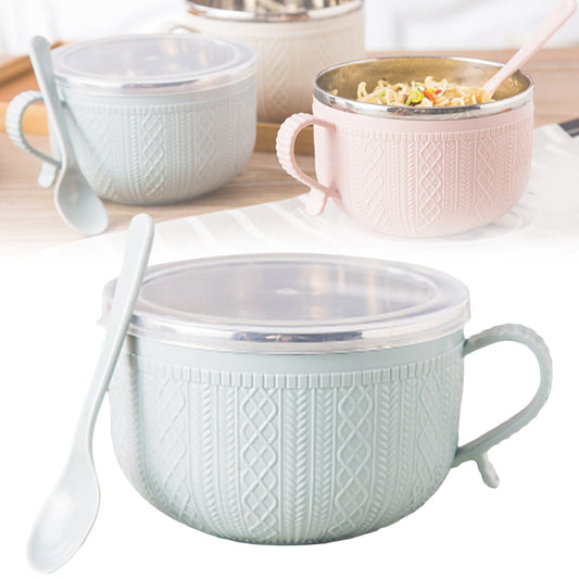 5.5'x3.74' Soup Mugs with Handles,Food Grade Heat-Resistant Bowl,Plastic Bowls Mugs with Handles for Coffee Cereal Snacks,Microwave and Dishwasher Safe Soup Cups for Cereal,Coffee,Travel(Pink) Green