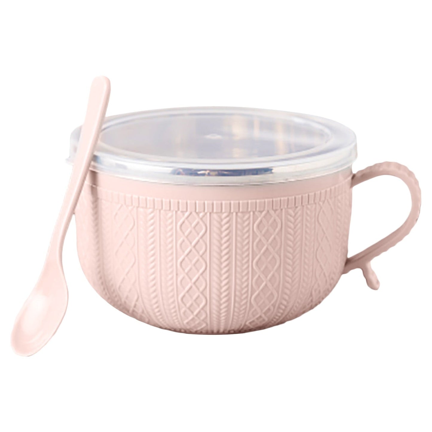 5.5'x3.74' Soup Mugs with Handles,Food Grade Heat-Resistant Bowl,Plastic Bowls Mugs with Handles for Coffee Cereal Snacks,Microwave and Dishwasher Safe Soup Cups for Cereal,Coffee,Travel(Pink) Pink