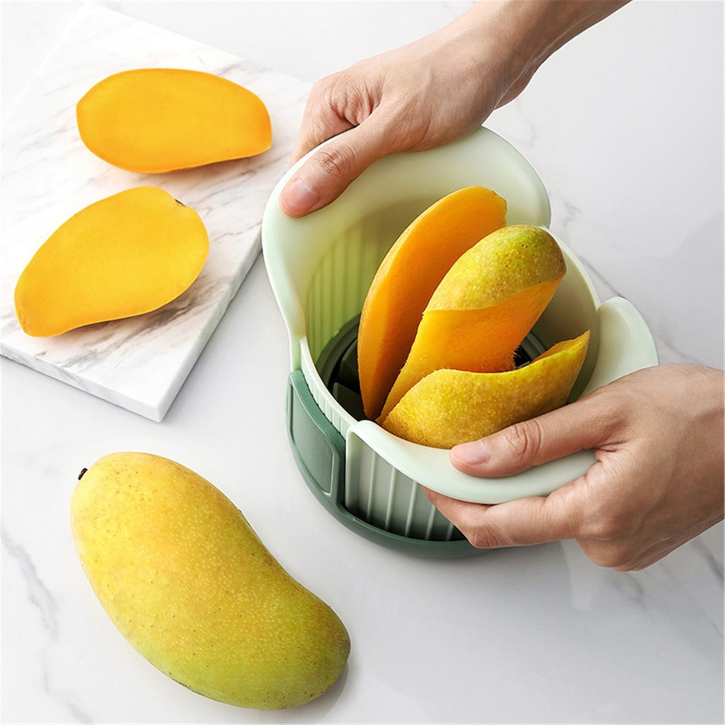 Apple Slicer, Heavy Duty Apple Corer and Slicer with Comfort Handles, 8-Slice Large Apple Slicer, with 1 Pcs Tomato & Fruit Cutting Blades, 1 Set Multisize Silver