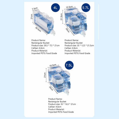 Fridge Water Dispensers Bottle with Leak-proof Spigot and Convenient Handle Plastic Cold Juice Beverage Dispenser Jug for Party Refrigerator Drink Juice Iced Tea, 1.5 Gallon, 1 Pcs, 13.78x4.92x8.46 13.78" x 4.92" x 8.46" Clear.