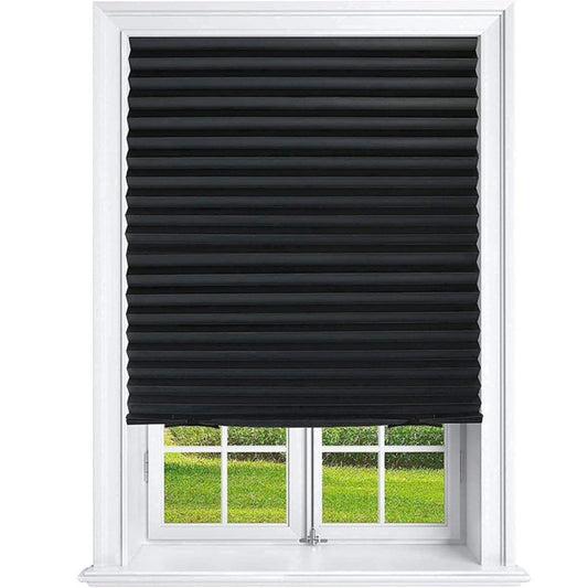 1 Pack Sunshade Shades,Pleated Paper Blinds for Indoor Windows Cut to Size Paper Shades,Thermal Insulation Blinds for Windows,No Tools,No Drilling for Office, Bedroom, Living Room(White 60x150cm) Black 90x150cm