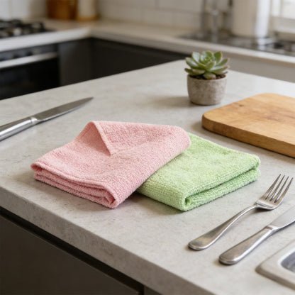 Ultra-Fine Microfiber Waffle Weave Cleaning Cloth 4 Piece,Super Absorbent and Quick-Drying for Kitchen or Car,Soft and Lint-Free,Reusable and Durable for Daily Cleaning Tasks.