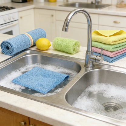 Ultra-Fine Microfiber Waffle Weave Cleaning Cloth 4 Piece,Super Absorbent and Quick-Drying for Kitchen or Car,Soft and Lint-Free,Reusable and Durable for Daily Cleaning Tasks.