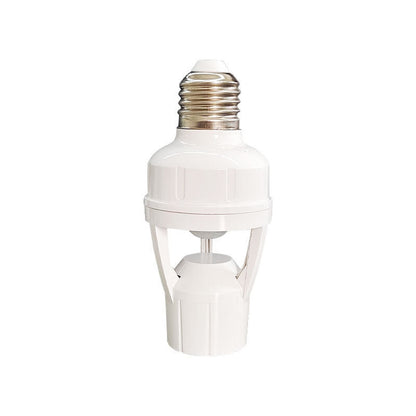 E27 Screw Motion Sensor Light Socket with Infrared Detection,Automatic On/Off for Stairs and Hallways,Easy Installation No Wiring,360-Direction Sensing for Energy Saving and Security