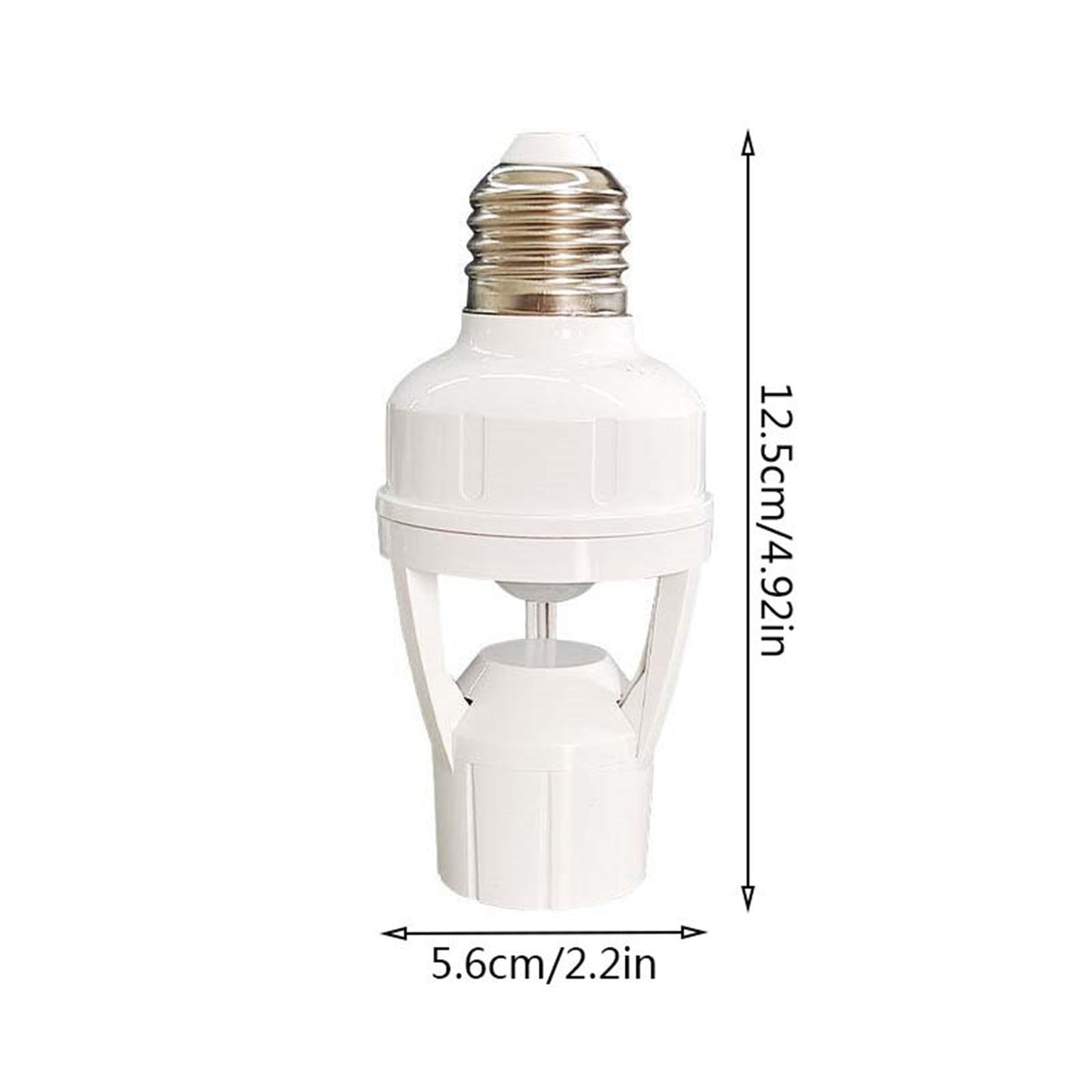 E27 Screw Motion Sensor Light Socket with Infrared Detection,Automatic On/Off for Stairs and Hallways,Easy Installation No Wiring,360-Direction Sensing for Energy Saving and Security