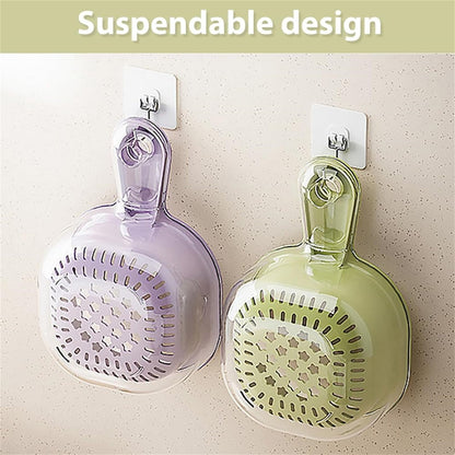 Small Fruit Colander, Fruit Rinser Strainer Container Dual-Layer Vegetable Cutting And Draining Basket, Watermelon Bowl With Strainer For Mini Berry And Tomato Grape Washer, 1 Pcs, 7.67x4.72 7.67" x 4.72" White