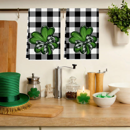 Shamrock Green Dish Towel,Set of 1 St.Patrick's Day Kitchen Towel,Bathroom Decorative Cloth for Irish Decoration Kitchen Bathroom Home Cooking Housewarming Gifts,15 x 24 Inch A