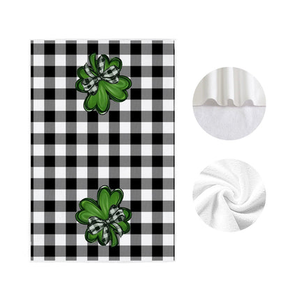 Shamrock Green Dish Towel,Set of 1 St.Patrick's Day Kitchen Towel,Bathroom Decorative Cloth for Irish Decoration Kitchen Bathroom Home Cooking Housewarming Gifts,15 x 24 Inch A